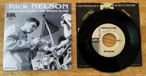 45 7" SP RICKY NELSON ONE MINUTE TO LOVE AUDITION RECORD - Picture 1 of 2