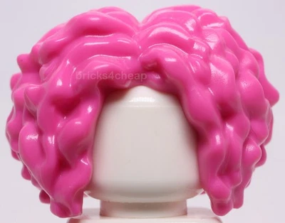 Lego Dark Pink Minifigure Hair Female Very Curly with Center Part - Image 1 of 3