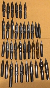 Vintage 36 Antique Fountain Pen Nib Nibs Tip Mixed Lot Large Small - Bild 1 von 7