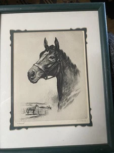 Vintage - R.H. Palenske - ANGRIFF - Original Trockenpunktradierung ORIG.  RAHMEN/MATTE - Bild 1 von 13