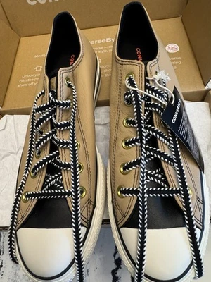 NUEVO EN CAJA ZAPATILLAS CHUCK TAYLOR ALL STAR PLATAFORMA CUERO PERSONALIZADAS PARA HOMBRE 9 1/2 $110 Foto 1 de 4