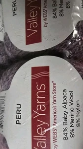 3-HILOS-PERÚ VALLE LANA ALPACA NYLON MEZCLA 50G CADA COLOR LAVANDA NIEBLA - Imagen 1 de 3