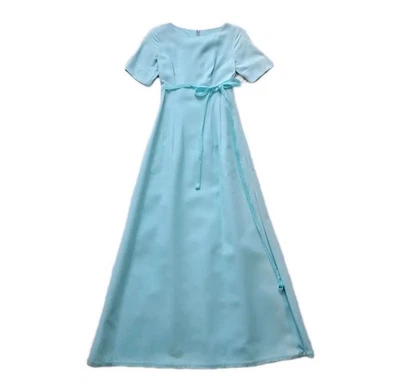 Maxi Vestido Vintage Años 60 Azul Terciopelo Cinta, 0/2, XS, Fiesta, Informal Foto 1 de 4