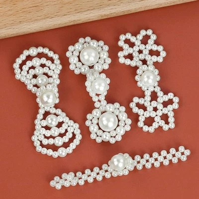 2pcs Exquisites Butterfly Flower Pearls Buttons Retros Buttons Handmade Buttons - Image 1 of 4