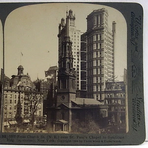 Kirche St. Paulus Kapelle & Syndikat bldg.(29 Geschichten) New York -1903- - Bild 1 von 3