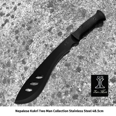 Kukri Nepalese Two Men In 440 Black/Chrome Stainless Steel Knife Collection - image 1 of 4