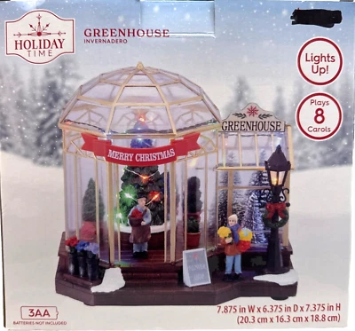 Invernadero pueblo navideño iluminado con luces y música nuevo 2024 Foto 1 de 4