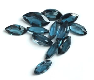 Piedra preciosa suelta AAA corte marquesa natural topacio azul Londres para hacer todas las joyas - Imagen 1 de 24