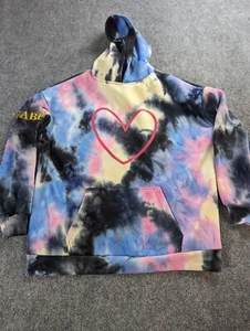 Snood Oversized Hoodie Womens Large Black Pink Tie Dye Sweatshirt  - Picture 1 of 10