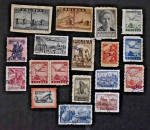 Lot 18 Ca. 1940-1950 Poland Stamps - Used/VF - Picture 1 of 6