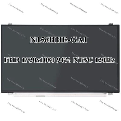 15.6" 120HZ 94% NTSC FHD 1920x1080 1080P LCD Display Screen Panel N156HHE-GA1 - Image 1 of 4