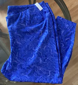 Amazon essentials 5X blue multicolor marble spandex stretch high rise legging - Picture 1 of 11
