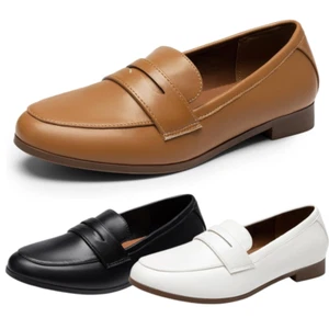 Women Slip On Comfortable Penny Loafers Slip On Business Office Loafer Shoes - Picture 1 of 23