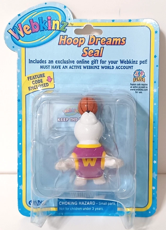 GANZ Webkinz Hoop Dreams Seal Series 2 Figure Figurine With Code