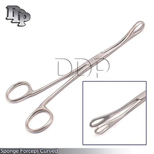 Schwamm Pinzette 7" gebogen OB/Gyn chirurgische Instrumente - Bild 1 von 3