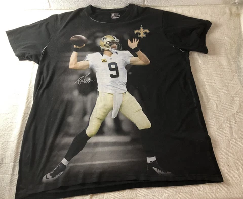 Vintage New Orleans Saints NFL Football T-Shirt Drew Brees Pro Line XL Cover