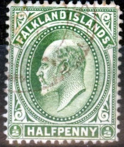 Falkland Islands 1908 1/2d Pale Yellow-Green SG43b Fine Used South Georgia CD... - Picture 1 of 1
