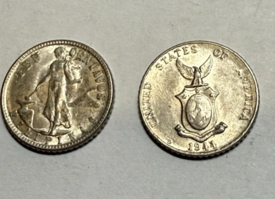 1944-D Uncirculated Philippines U.S. Administration 5 Centavos Coins - Image 1 of 2