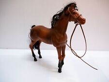 Vintage Big Jim Pferd mit beweglichen Gelenken Mattel Braun Schwarze Mähne