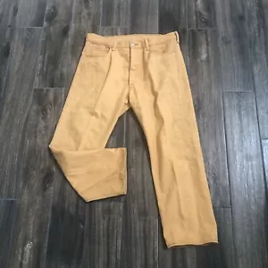 levis 501xx button fly mustard yellow size W38 L30 Distressed - Picture 1 of 11