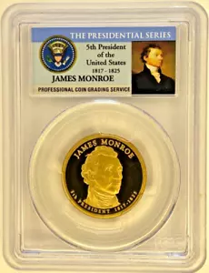2008-S James Monroe Dollar PCGS PR69DCAM The Presidential Series Label - Picture 1 of 2