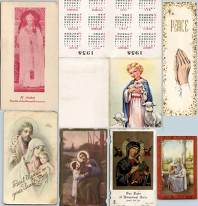 1930-50s Lot 7 Holy Prayer Card Religious Jesus Calendar Jesus Mary St Norbert - Picture 1 of 15