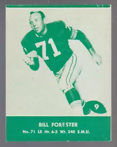 Bill Forester 1961 Lake To Lake Green Bay Packers #9 BONITA TARJETA ver escaneos - Imagen 1 de 2