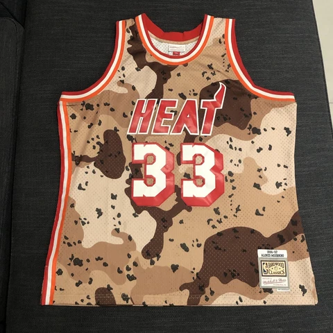 Mitchell & Ness Alonzo Mourning Miami Heat Swingman NBA Jersey XXL 2XL Camo Cover