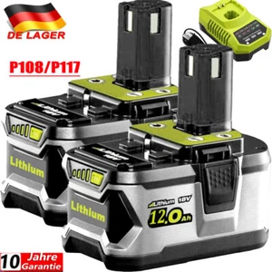 2x Batería 18V 12,0Ah para RYOBI One Plus Litio HP RB18L50 P108 Batería/Cargador - Imagen 1 de 29