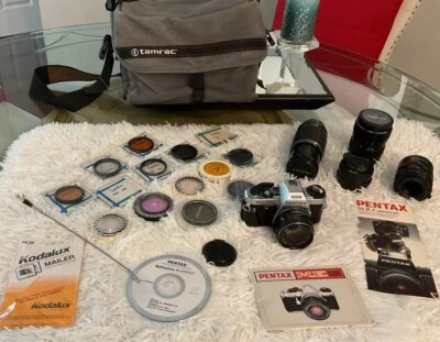 Pentex Chrome Super With Telephoto Lenses, Case, Filters - WORKING! - Image 1 of 4