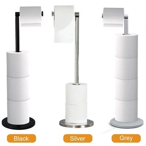Toilet Roll Holder Free Standing Toilet Paper Holder Stand 5 Loo Rolls No Drill - Picture 1 of 24