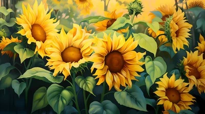 Arte de pared moderno para decoración del hogar girasoles flores pósters lienzo impresiones pintura Foto 1 de 4