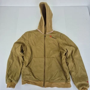 RIP CURL Hooded Jacket Medium Beige Mens Reversible Hoodie Nylon Cotton Blend - Picture 1 of 22
