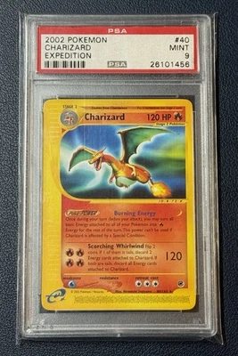 2002 Pokemon Expedition Base Set Charizard 40/165 Non Holo Rare Card PSA 9 - Image 1 of 2