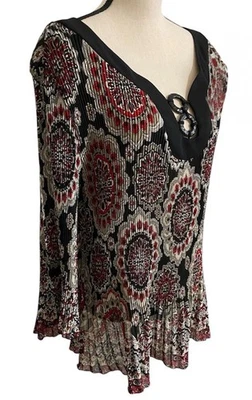 Top De Colección Para Mujer Talla 3X Negro Rojo Gris Transparente Elástico Boho Chic Tribal Años 90 Y2K Foto 1 de 4