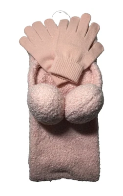 Orejeras, bufanda y guantes Capelli ajustables rubor piel sintética NUEVO Foto 1 de 4