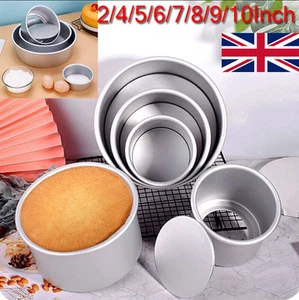 4/6/8 Inch Round Cake Tin Loose Base Non-Stick Baking Pan Removable Bottom Mould - Picture 1 of 7