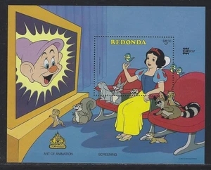 1987 Redonda Disney Souvenir Sheet - Snow White and Dopey - MNH - Picture 1 of 2