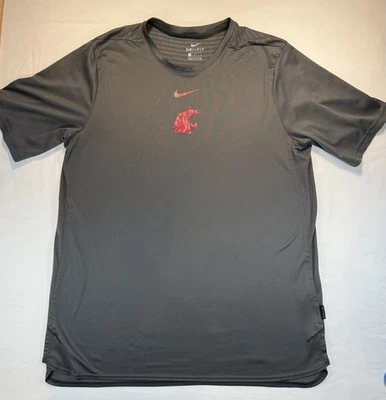 Nike WSU Washington State Cougar Jugador Emitido Sobre el Campo Dri-Fit Camiseta Gris L Foto 1 de 4