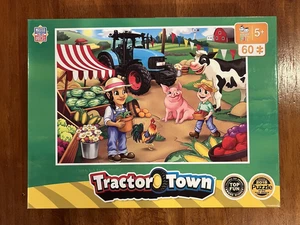 Master Pieces Kids Puzzle Tractor Town ~ "Market Day"  60pc  19" x 14"  #11913 - Picture 1 of 15