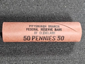 🌟 1944-P OBW OLD BANK WRAP PENNY ROLL BU UNCIRCULATED LINCOLN WHEAT CENT - Picture 1 of 4