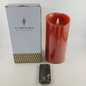 Luminara Candela Cera a Pilastro Senza Fiamma con Telecomando Terracotta 7,25" Fiamma Mobile - Foto 1 di 5