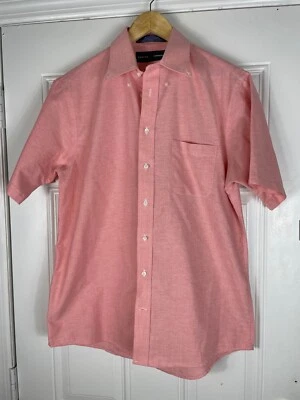 VINTAGE Boston Common Shirt cotton blend pink short sleeve Button Up Mens sz 16 - Image 1 of 4
