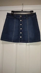 American Eagle Outfitters AEO Womens 8 Blue Denim Super Stretch Button Skirt - Picture 1 of 6