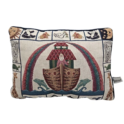 Almohada tapiz vintage Riverdale arca de Noé ballena jirafa conejito pingüino tortuga Foto 1 de 4