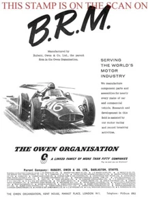 Owen Organisation 'B.R.M.' Racing Car ADVERT (2) Original 1960 Print Ad 704/126 - Picture 1 of 1