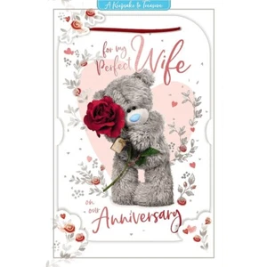 Me to You For My Perfect Wife Wedding Anniversary Card Tatty Teddy - Picture 1 of 4