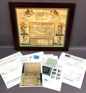 Rare & Unusual Early TAUFSCHEIN c.1823 Lebanon Pennsylvania 19th Century Fraktur - Picture 1 of 23