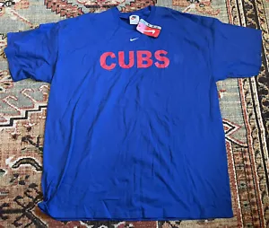 NWT Chicago Cubs Nike Team Swoosh Shirt 3XL Mens Blue Short Sleeve MLB Logo USA - Picture 1 of 5