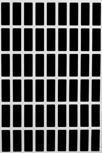 Rectangle Colored Black Labels in Various Sizes (1" x 3/8" - 4" x 2") 15 Sheets - Picture 1 of 18